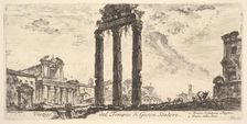 Plate 10: Ruins of the Temple of Jupiter Stator (Jupiter the Supporter). 1. Temple of ..., ca. 1748. Creator: Giovanni Battista Piranesi