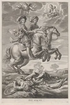 Plate 10: The King of Hungary and Ferdinand on horseback; from Guillielmus Becanus's Sere..., 1636. Creator: Pieter de Jode II