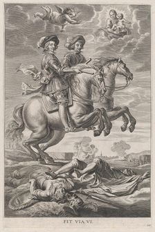 Plate 10: The King of Hungary and Ferdinand on horseback; from Guillielmus Becanus's Sere..., 1636. Creator: Pieter de Jode II