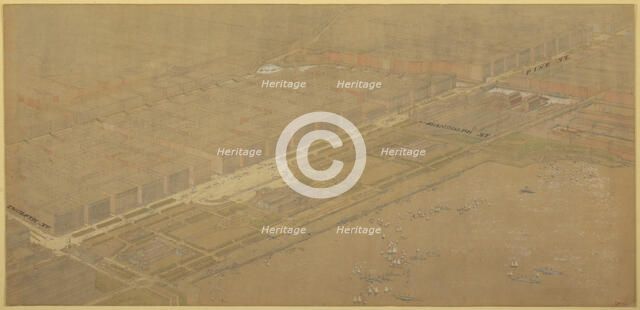 Plate 114 from The Plan of Chicago, 1909: Chicago. Proposed Boulevard and Parkway on Michigan... Creator: Daniel Burnham.