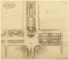 Plate 119 from The Plan of Chicago, 1909: Chicago. Sketch Plan of the Intersection of Michigan... Creator: Daniel Burnham