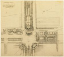 Plate 119 from The Plan of Chicago, 1909: Chicago. Sketch Plan of the Intersection of Michigan... Creator: Daniel Burnham