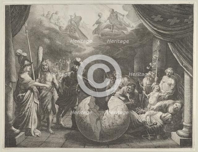 Plate 11: Allegory on the Discord in France, from Caspar Barlaeus, "Medicea Hospes", 1638. Creator: Pieter Nolpe.