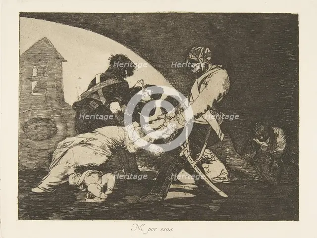 Plate 11 from "The Disasters of War' (Los Desastres de la Guerra): 'Neither do these.' (Ni..., 1810. Creator: Francisco Goya.