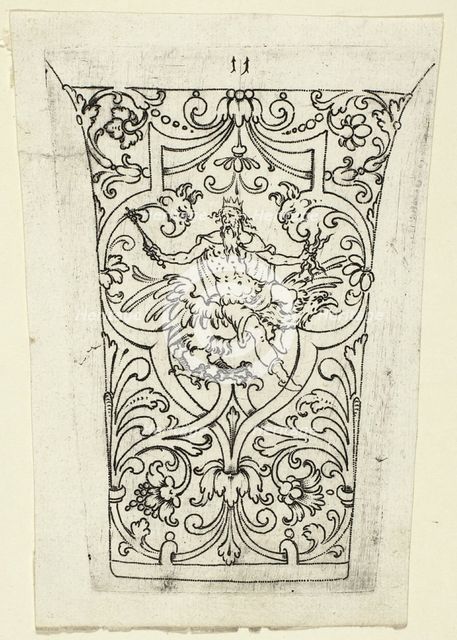 Plate 11, from twenty ornamental designs for goblets and beakers, 1604. Creator: Master AP.