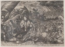 Plate 11: Joshua Ordering the Sun to Stand Still, from The Battles of the Ol..., ca. 1590-ca. 1610. Creator: Antonio Tempesta