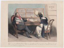 Plate 11: Monsieur on m'a volé un billet de 1000 francs, 1838. Creator: Honore Daumier