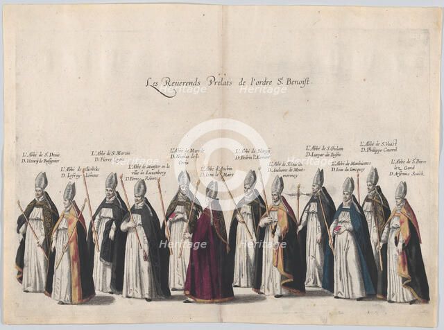 Plate 11: Members of the clergy marching in the funeral procession of Archduke Albert of A..., 1623. Creator: Cornelis Galle I.