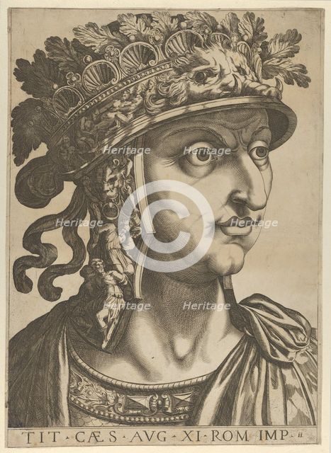 Plate 11: Titus Vespasian looking to the right, from 'The Twelve Caesars', 1610-40. Creator: Anon.
