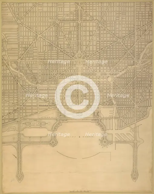 Plate 110 from The Plan of Chicago, 1909: Chicago. Plan of the Complete System of Street... Creator: Daniel Burnham.