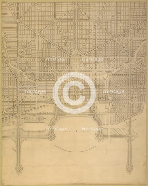 Plate 110 from The Plan of Chicago, 1909: Chicago. Plan of the Complete System of Street... Creator: Daniel Burnham.
