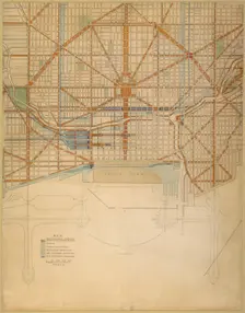 Plate 111 from The Plan of Chicago, 1909: Chicago. Plan of the Center of the City, Showing the... Creator: Daniel Burnham