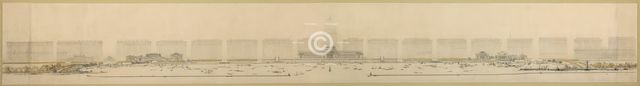 Plate 125 from The Plan of Chicago, 1909: Chicago. Elevation of Grant Park and Harbor; the Eastern.. Creator: Daniel Burnham.