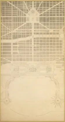 Plate 129 from The Plan of Chicago, 1909: Chicago. The Business Center of the City, Within the... Creator: Daniel Burnham