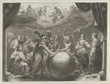 Plate 12: Allegory on the Discord in France, from Caspar Barlaeus, "Medicea Hospes", 1638. Creator: Pieter Nolpe