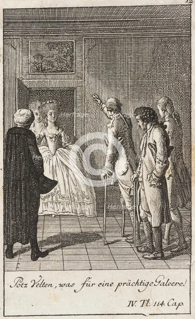 Plate 12 for Thomas Smollett's 'The Adventures of Peregrine Pickle', 1785. Creator: Daniel Nikolaus Chodowiecki.