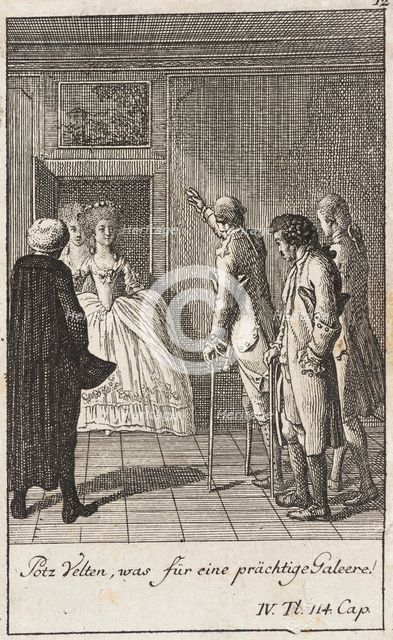 Plate 12 for Thomas Smollett's 'The Adventures of Peregrine Pickle', 1785. Creator: Daniel Nikolaus Chodowiecki.