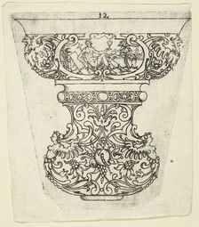 Plate 12, from twenty ornamental designs for goblets and beakers, 1604. Creator: Master AP