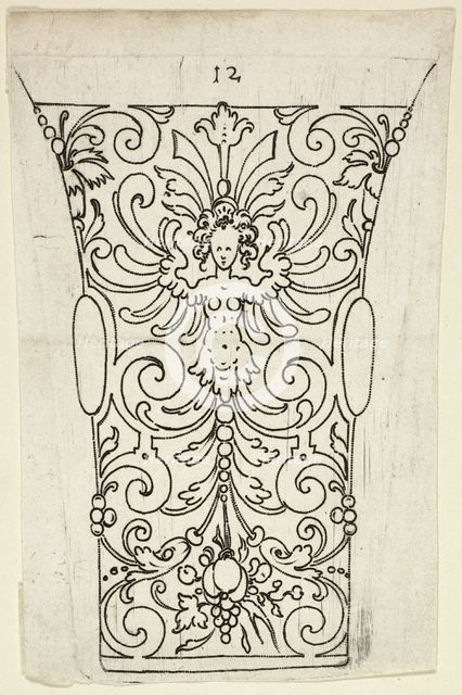 Plate 12, from XX Stuck zum (ornamental designs for goblets and beakers), 1601. Creator: Master AP.