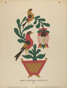 Plate 12: From Portfolio "Folk Art of Rural Pennsylvania", c. 1939. Creator: Unknown