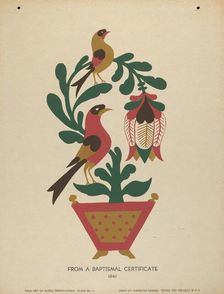 Plate 12: From Portfolio "Folk Art of Rural Pennsylvania", c. 1939. Creator: Unknown