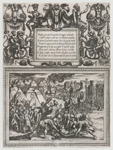 Plate 12: Illustration to Canto XII, from Torquato Tasso's Gerusalemme liberata ..., ca. 1590-1630. Creator: Antonio Tempesta