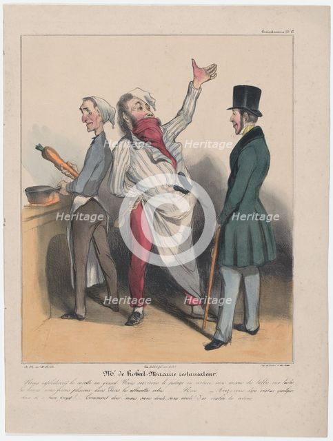 Plate 12: Mr. de Robert Macaire restaurateur, 1838. Creator: Honore Daumier.