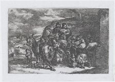 Plate 13: a group of people outdoors including possibly musicians, from the series of cust..., 1850. Creator: Francisco Lameyer Berenguer