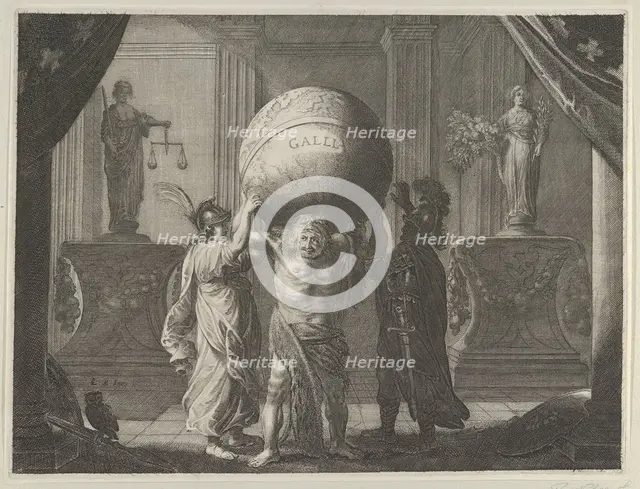 Plate 13: Allegory on the Discord in France, from Caspar Barlaeus, "Medicea Hospes", 1638. Creator: Pieter Nolpe.