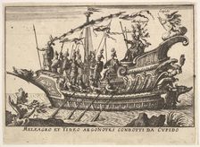 Plate 13: Argonauts Meleager and Tydeus led by Cupid (Meleagro et Tideo Argonotes condotti..., 1664. Creator: Unknown