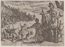 Plate 13: Gideon Choosing his Soldiers, from The Battles of the Old Testamen..., ca. 1590-ca. 1610. Creator: Antonio Tempesta