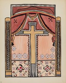 Plate 13: Design with Cross, Chimayo: From Portfolio "Spanish Colonial Designs of New Mexico", 1935/ Creator: Unknown