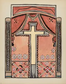 Plate 13: Design with Cross: From Portfolio "Spanish Colonial Designs of New Mexico", 1935/1942. Creator: Unknown