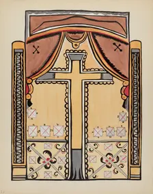 Plate 13: Design with Cross: From Portfolio "Spanish Colonial Designs of New Mexico", 1935/1942. Creator: Unknown