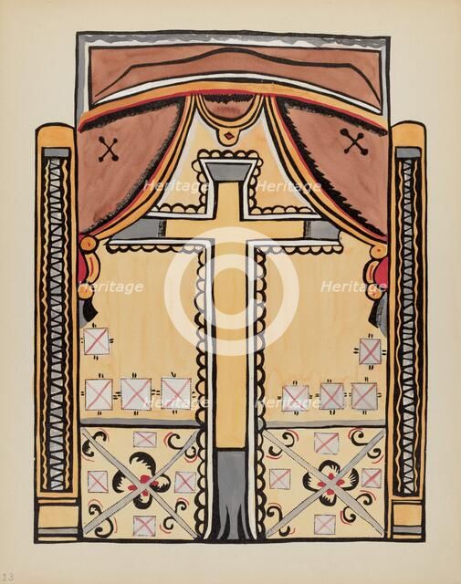 Plate 13: Design with Cross: From Portfolio "Spanish Colonial Designs of New Mexico", 1935/1942. Creator: Unknown.