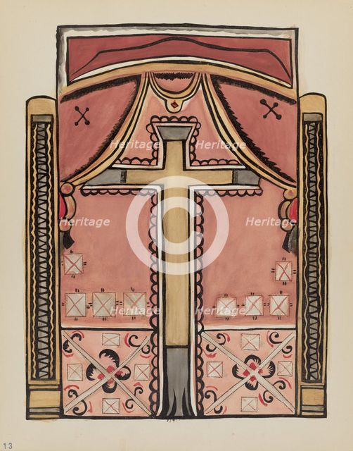 Plate 13: Designs with Cross, Chimayo: From Portfolio "Spanish Colonial...", 1935/1942. Creator: Unknown.