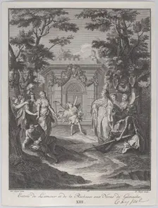 Plate 13: entrance of Love and Wealth to Gamache's wedding (Entrée de L'amour et de la Ric..., 1745. Creator: Pierre Tanje