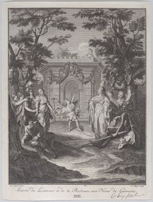 Plate 13: entrance of Love and Wealth to Gamache's wedding (Entrée de L'amour et de la Ric..., 1745. Creator: Pierre Tanje