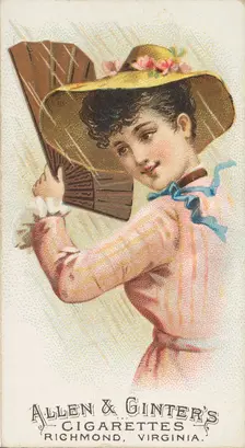 Plate 13, from the Fans of the Period series (N7) for Allen & Ginter Cigarettes Brands, 1889. Creator: Allen & Ginter