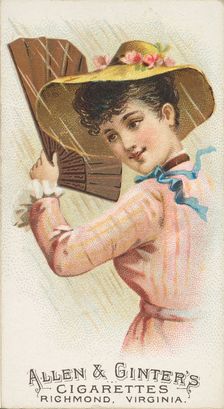 Plate 13, from the Fans of the Period series (N7) for Allen & Ginter Cigarettes Brands, 1889. Creator: Allen & Ginter