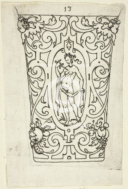 Plate 13, from XX Stuck zum (ornamental designs for goblets and beakers), 1601. Creator: Master AP.