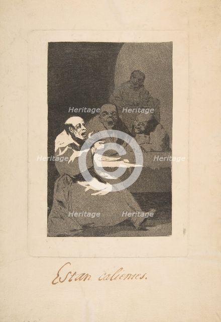 Plate 13 from 'Los Caprichos':They are Hot (Estan Calientes), 1797-98. Creator: Francisco Goya.