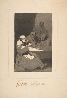 Plate 13 from Los Caprichos':They are Hot (Estan Calientes), 1797-98. Creator: Francisco Goya