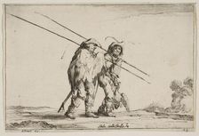 Plate 13: Two pikemen walking towards the right, each with their pikes in their right hand..., 1642. Creator: Claude Goyrand