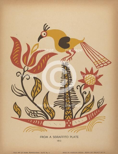 Plate 14: From the Portfolio "Folk Art of Rural Pennsylvania", c. 1939. Creator: Unknown.