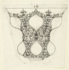 Plate 14, from twenty ornamental designs for goblets and beakers, 1604. Creator: Master AP