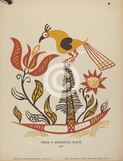Plate 14: From Portfolio "Folk Art of Rural Pennsylvania", c. 1939. Creator: Unknown.