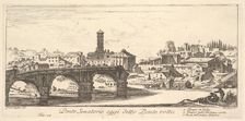 Plate 14: Senatorial Bridge, today called the Ponte Rotto (Broken Bridge). 1. Temple o..., ca. 1748. Creator: Giovanni Battista Piranesi