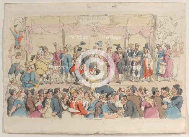 Plate 14: Richardson's Show, from "World in Miniature", 1816., 1816. Creator: Thomas Rowlandson.