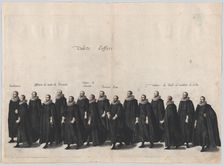 Plate 14: Valets marching in the funeral procession of Archduke Albert of Austria; from P..., 1623. Creator: Cornelis Galle I